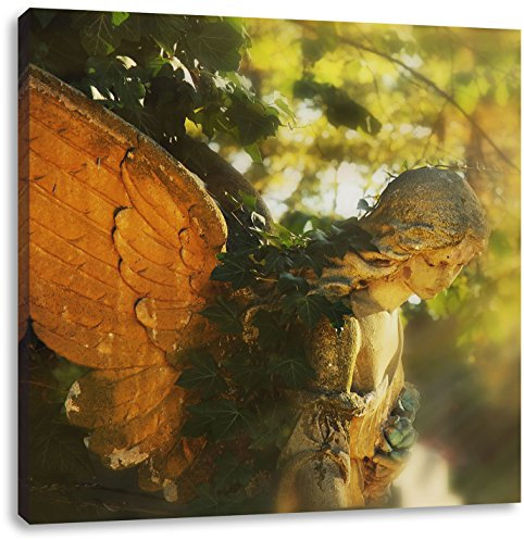 Pixxprint Goldenen Engel im Sonnenlicht, Größe: 60x60, Leinwandbild Quadratisch, Wandbild, Kunstdruck, fertig bespannt