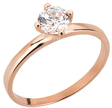 Ardeo Aurum Damenring aus 333 Gold Rosegold mit Zirkonia im Brillant-Schliff Solitär-Ring Verlobungsring