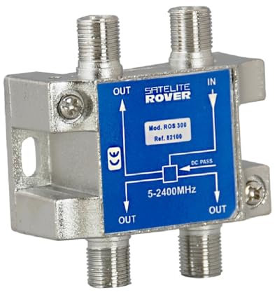 CABLEPELADO Repartidor de 3 Salidas, Distribuidor 3 Salidas, Repartidor Serie Class A, 5-230 MHz, Apto para Bandas de frecuencia Dab, FI, FM, UHF, VHF, Incluye 4 Conectores F, 3 Salidas