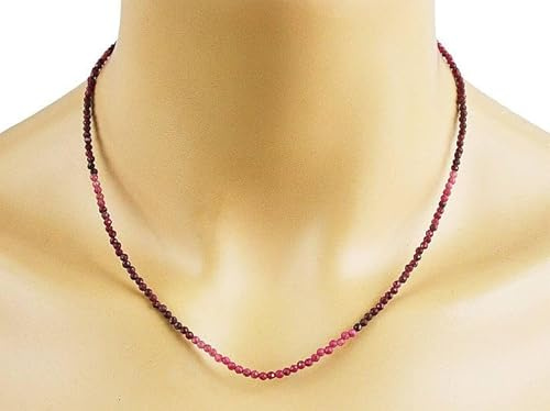 Rubin Kette – Collier im Farbverlauf, rot-pink, 20 ct.