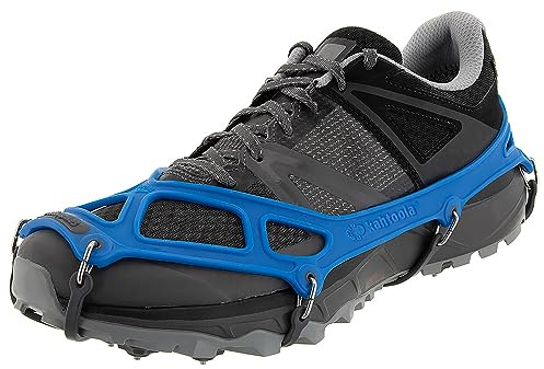 Kahtoola EXOspikes Footwear Traction for Winter Hiking & Running in Snow, Ice & Rocky Terrain - Blue - Medium