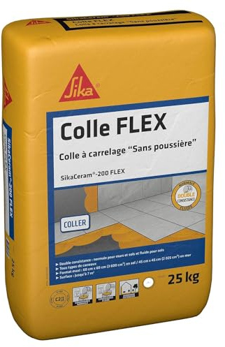 SIKA - Colle à carrelage - SikaCeram 200 FLEX - Blanc - 25kg