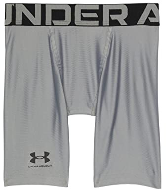 Under Armour Boys' HeatGear Armour Shorts, 035 Gray, YSM