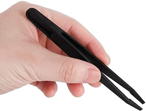 CABLEPELADO Pinzas antiestáticas | Pinza de precisión de plástico multifuncional | Punta Plana | No son Magnéticas | Resistentes al calor 180° | Apto para electrónica, Joyería, laboratorio