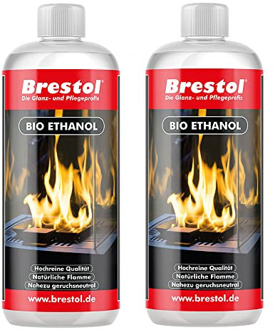 2 x 1000 ML (7574.2) – Alcool bioéthanol Combustible pour Lampe de Table bioéthanol Combustible Combustible pour cheminée de Table, Allume-Barbecue