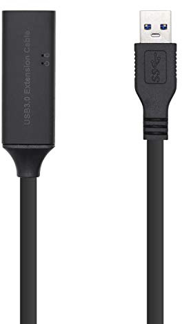 AISENS A105-0407 Câble USB 3.0 rallonge avec amplificateur, type A/M-A/H, noir, 5 m