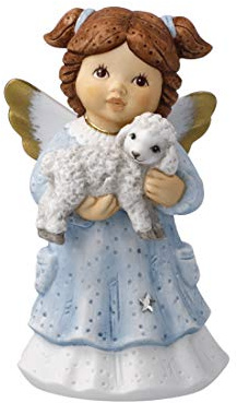 Goebel X-Mas Nina & Marco Engels-Figur Winterengelchen mit Schaf aus Porzellan Mehrfarbig, Maße: 6cm x 5,5cm x 10,5cm, 11-750-79-1