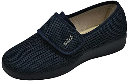 DeValverde 1160 Zapatilla de CASA de Mujer cierre por contacto Ancho especial TELA