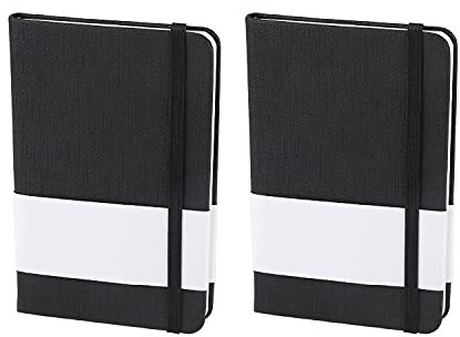 Notizbuch 2 Stück A7 Mini Notizblock mit Gummiband Hardcover Linierte Seiten Notizheft Büro Schule Schreibblock Schreibheft Tragbares Memo Notepad Ideenbuch Schüler Studenten Taschen-Notizbuch