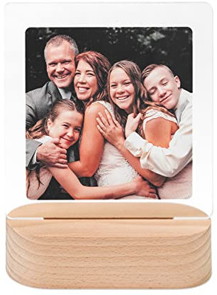 wunderwunsch - Personalisiertes Nachtlicht mit Foto - Individuelle Nachttischlampe für groß und klein - Personalisierte Geschenke Kinder und Erwachsene