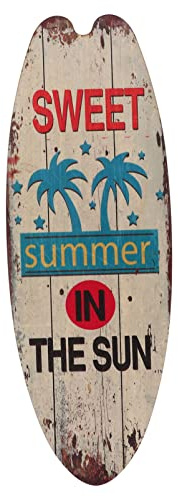 Veemoon Kleines Surfbrett Wanddekoration, Retro Surfbrett HöLzernes Surfbrett, Hawaii-Strandornamente, Tropische Sommer-Basteldekoration FüR Bar, Badezimmer, Zuhause, Innen- Und AußEnbereich