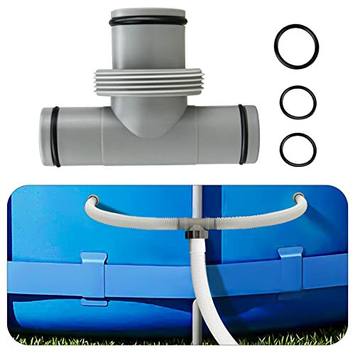 Raccord de tuyau de piscine en T de 3,8 cm à 3,2 cm, connecteur de tuyau de pompe de filtre, adaptateur de tuyau de piscine pour pièces et accessoires de piscine Intex (3,8 cm à 3,2 cm - 3 têtes)