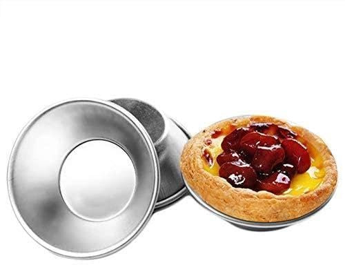 FROVOL 1/10 moldes de aluminio estilo portugués para tartas de huevos, pasteles de frutas, moldes para hornear pequeños pasteis nata herramienta redonda para horno