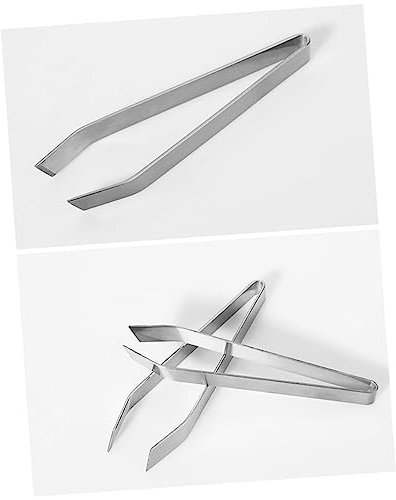 minkissy 3pcs Professional Fish Bone Tweezers Precision Tweezers in Stainless Steel for Easy Hair and Bone Removal for Kitchen and Restaurant Use Random Style