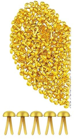 500 Stück 6–15 mm Gold und Silber Mini Brads Runde Papierverschlüsse Messing Pastell Metall for Scrapbooking Basteln DIY Papier (Size : 8MM)