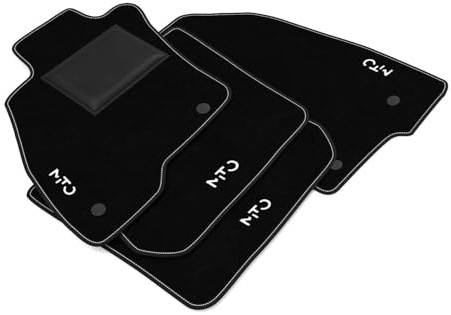 DHCarMats | Alfombrillas de Auto para Alfa Romeo Mito Desde 2008 Bordado | Alfombrillas de Auto Alfombra a Medida | Accesorios de Coche - Conjunto Completo Anterior y Posterior