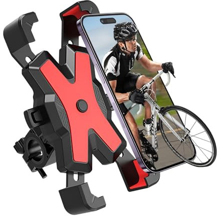 RZMZBY portare Cellulare Bici e Moto, Blocco di Sicurezza Antivibrante 360° Rotabile Compatibile con iPhone 15 14 13 PRO Max, Galaxy, 4.8''-6.8 Smartphones}