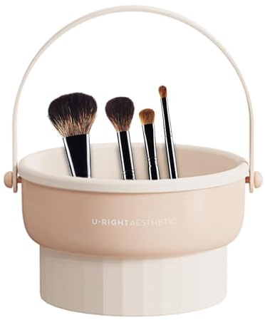 Seau de nettoyage pour pinceaux de maquillage, bol de nettoyage réglable pour pinceaux de maquillage, nettoyeur de pinceaux de maquillage et support de séchage pour pinceaux de maquillage, tampon de