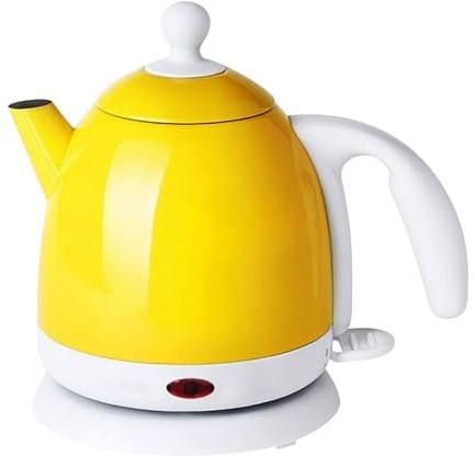 LHDQ Fast Boil, Electric Water Kettle, 304 Stainless Steel, Rapid Boil, Auto Shut-Off, Boil-Dry Protection, Coffee Kettle, 4min, 1000W,Yellow