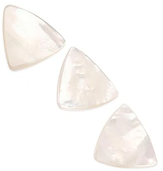 Weiße Abalone Gitarrenplektren mit Löchern 28x27x1, 5 Mm | Muschelzubehör für Akustikgitarre und E Bass, Glatte Oberfläche, für Liebhaber und Anfänger