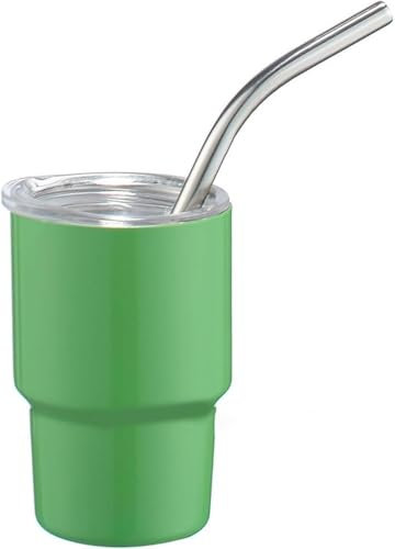 PGPAYH Tazza da Campeggio, Tazza da Zaino, Tazza Pieghevole, Bicchiere da Viaggio in Acciaio Inossidabile Tazza da Auto Portatile con Coperchio e Cannuccia Piccola Bottiglia d'Acqua Bicchieri(Green)
