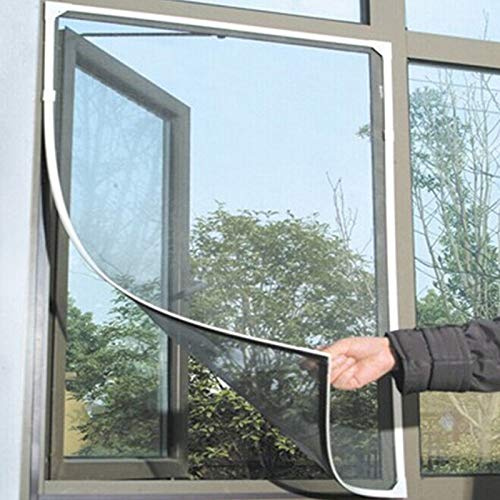 Fliegengitter Fenster, Insect Stop fliegengitter Zuschneidbar mit Klettband Selbstklebend, Fliegennetz ohne Bohren, Moskitonetz Fenster aus Polyester, Kinderleichte Montage