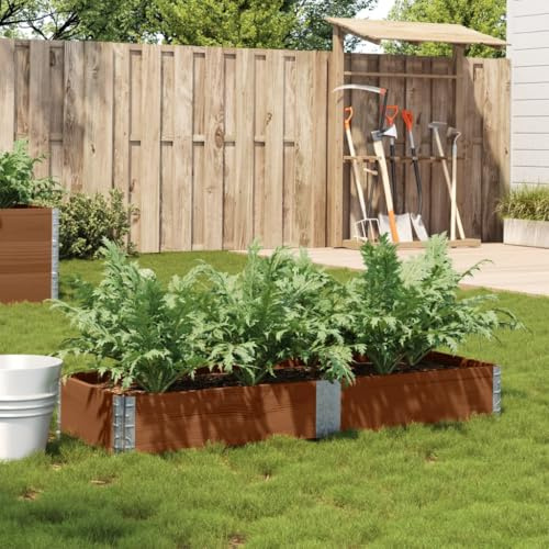 Canditree Jardinière en Bois, Lit Surélevé de Jardin avec Fond Ouvert, Carré Potager Bac de Plantation pour Fleurs Végétaux Herbes (Marron,150 x 50 x 21,5 cm)