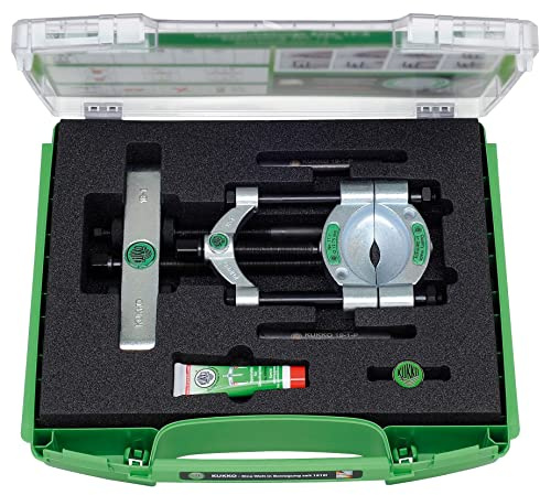 Kit avec séparateur de roulements et vis à pression rapide, idéal pour faciliter le montage et le démontage des roulements dans les machines.