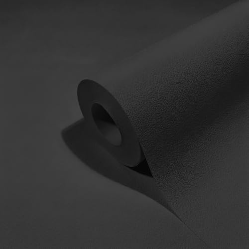 Carta da parati autoadesiva nera struttura adesiva per mobili, moderna, per pareti e mobili, 6,00 x 0,53 m