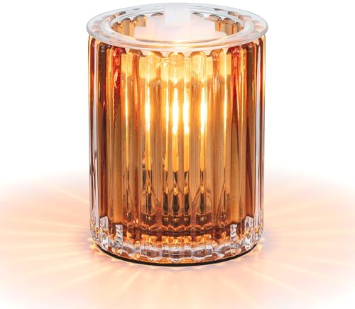 Candeldo Wax Melt Warmer with Timer: Wax Melter for Scented Candle Electric Glass Candle Burner with 2 Light Bulbs Housewarming New Home Decor for Women