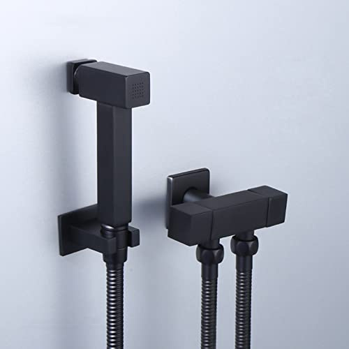 Kit de pulvérisateur de bidet portatif, pulvérisateur à bouton noir, robinet de salle de bain simple et froid, douche de bidet de salle de bain à double fonction interesting