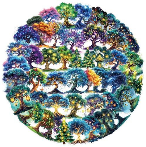 50 Pcs Magic Tree Stickers Laptop Car Scrapbook Phone Skateboard Suitcase Luggage Bike Magic Tree Transparent Vinyl Waterproof Aesthetic Personalised Stickers for Adults