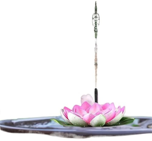 RXJMKCZ Fontaine Solaire Lotus - Mini Cascade à Pompe sans balais for Bain d'oiseaux extérieur(Pink)