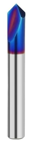 1 Stück Vollhartmetall-3-Schneiden-Fasenfräser for CNC-Bearbeitung von Edelstahl, 120°-Winkel, gerade Schneide(120Degree/Coating for Steel,4)