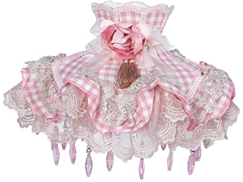 Paralume for lampada da terra for lampadario for parete for decorativa Arredamento retrò for la casa for vintage for lampade for tavolo in tessuto a conchiglia (Colore: rosa