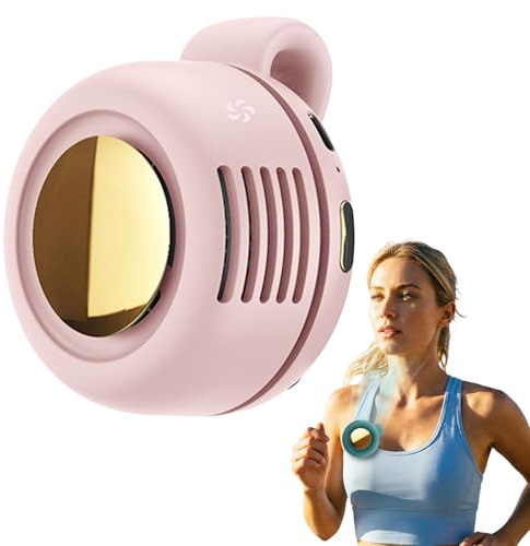 comepew Tragbarer Clip Ventilator, 2026 Neu Taillenclip-Ventilator, Portable Silent Mini Bladeless Fan Clip On, 3 Geschwindigkeiten Mini Tshirt Ventilator, Handventilator mit Clip für Outdoor (Rosa)