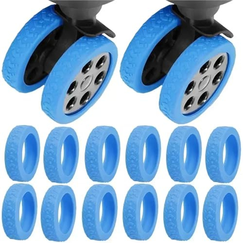 Protezione for ruote for bagagli Scarpe con rotelle in silicone Valigia da viaggio Riduci il rumore Accessori for la copertura della protezione ruota per Valigia e Sedia da Ufficio(Blue,8PCS)