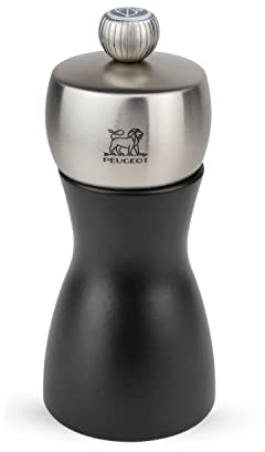 Peugeot - Fidji u'Select Manual Salt Mill - Beechwood, Matt Black 12 cm