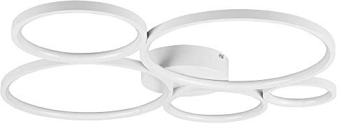 etc-shop LED Decken Lampe Ring Design Switch Dimmer Wohn Ess Zimmer Beleuchtung Flur Lampe weiß matt