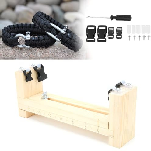 Teror Armband Webrahmen Set, Regenschirm Seil Armband DIY Paracord Jig Woven Holzrahmen Outdoor Strickwerkzeug Kit
