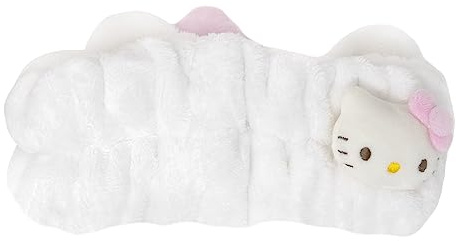 The Crème Shop Bandeau spa en peluche avec nœud signature Hello Kitty (rose) | Sans cruauté envers les animaux et végétalien