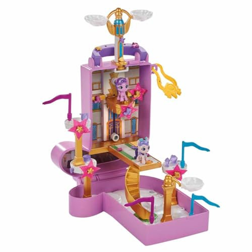 My Little Pony Mini World Magic Compact Creation Zephyr Heights Spielzeug – Tragbares Spielset mit Prinzessin Pipp Blütenblüten-Pony für Kinder ab 5 Jahren, Mehrfarbig, F5247, 5.1 x 20.3 x 16.5 cm