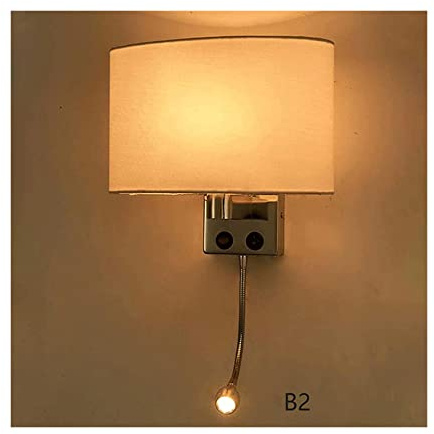 Lámpara de Pared de Tela para Interior, Aplique Moderno para cabecera, luminaria Murale con lámpara de Lectura, Luces de Pared Led Decorativas para Hotel y hogar
