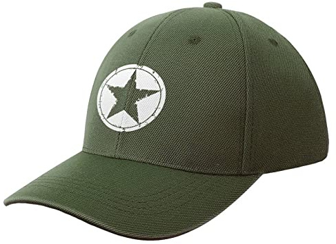 NIBABA Dam pentagram stjärna baseballkeps herr sportkepsar sommarhatt justerbar baseboll, en storlek, armégrön stil, 6 3/4-7 1/2
