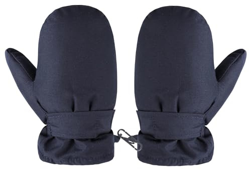 QKURT 1 Pair Kids Winter Gloves, Children Windproof Gloves with Fleece Lining Cold Weather Gloves Waterproof Snow Gloves Ski Toddler Gloves for Boys Girls