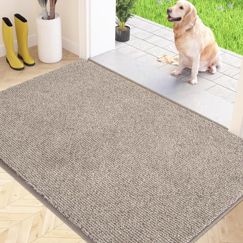 FCSDETAIL Schmutzfangmatte für den Innenbereich, 80 x 120 cm, maschinenwaschbar, Eingangsteppich, Hunde-Fußmatte, rutschfeste Bodenmatte für Eingang, schlammige Schuhe & Pfoten