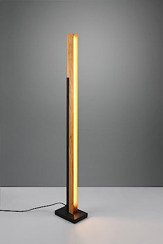 lightling Carola LED Stehleuchte, 4-fach Touch Dimmer, Höhe: 120 cm, Schwarz Matt Metall & Holz, max: 16W