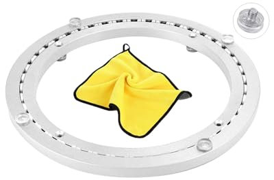 Piastra Girevole Quiet con Cuscinetto 360 Gradi per Tavolo,50cm Grande Piattaforma Girevole Centrotavola Rotante in Alluminio per Pranzo Torte TV Monitor Stand