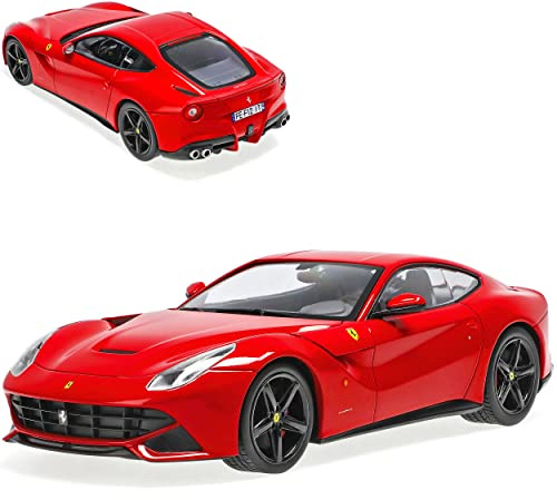Ixo Ferrari F12 Berlinetta Coupe Rot 2012-2017 1/18 Modell Auto mit individiuellem Wunschkennzeichen