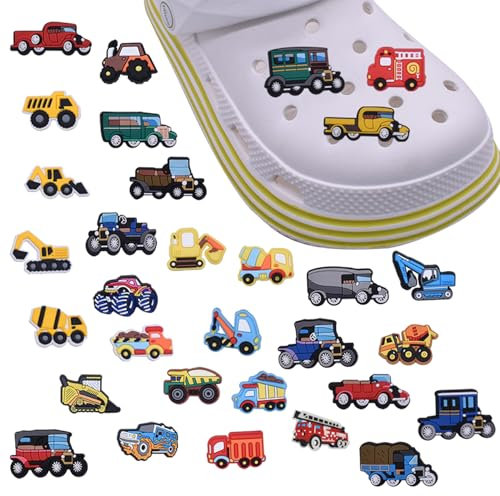 Onperpoe 31 Stück Schuh Ornamente - Cartoon Schuhanstecker für Kinder & Traktor PVC Shoe Charms für Crocs & Clog-Dekor für Mädchen & Jungen